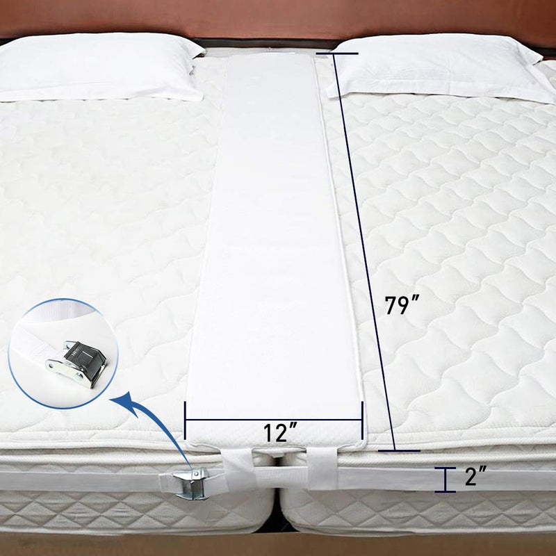 HITOMEN Bed Bridge  Twin to King Bed Converter Kit  Bed Gap Filler with Strap  Mattress Connector - Image 2